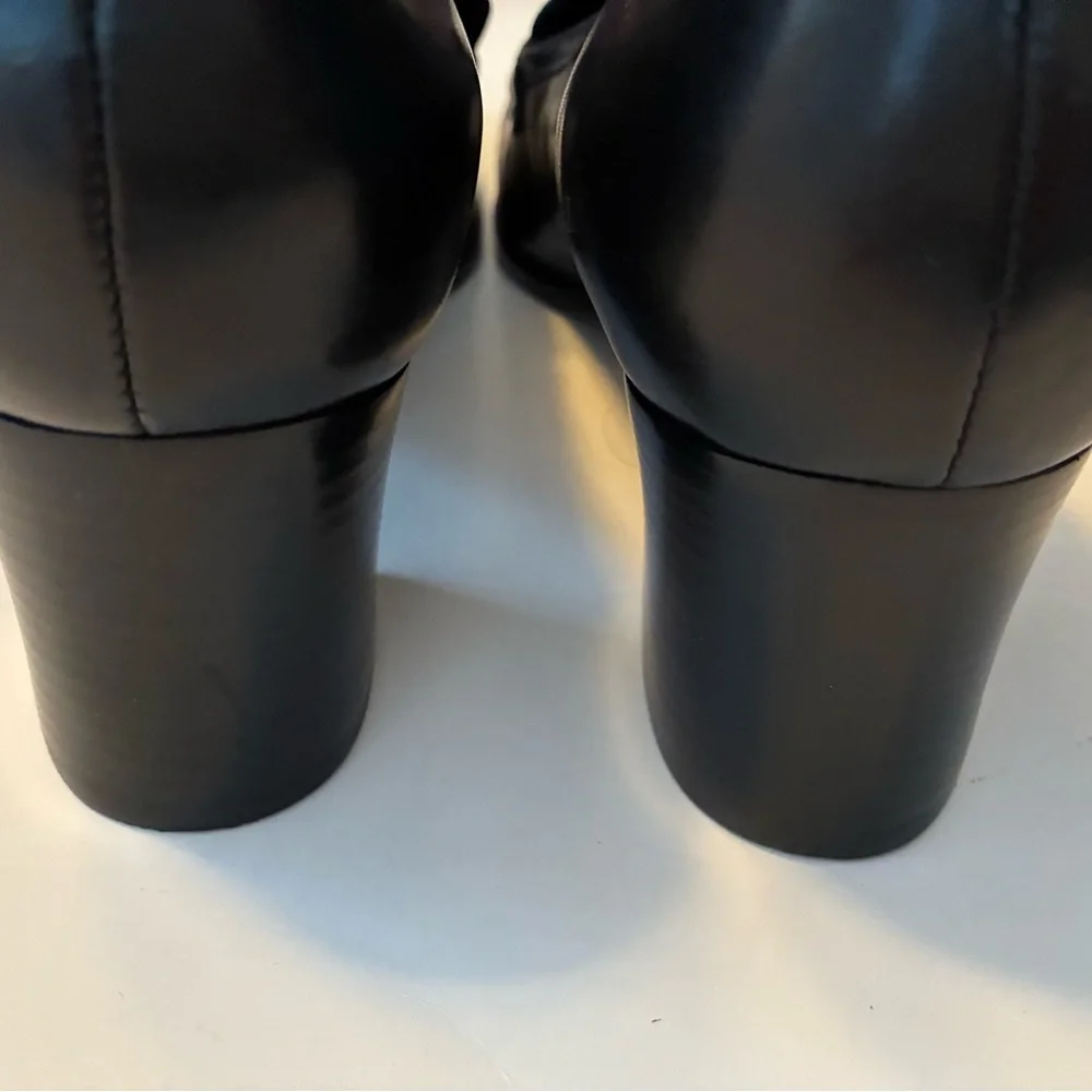 Etienne Aigner Black Leather Loafer style 2" women's heels. 11M, New $65. - Picture 4 of 5